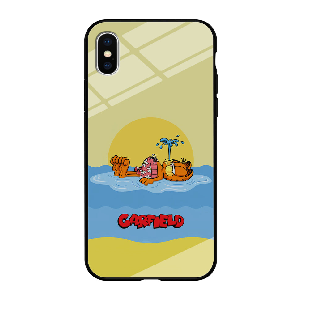 Garfield Bask on The Water iPhone X Case