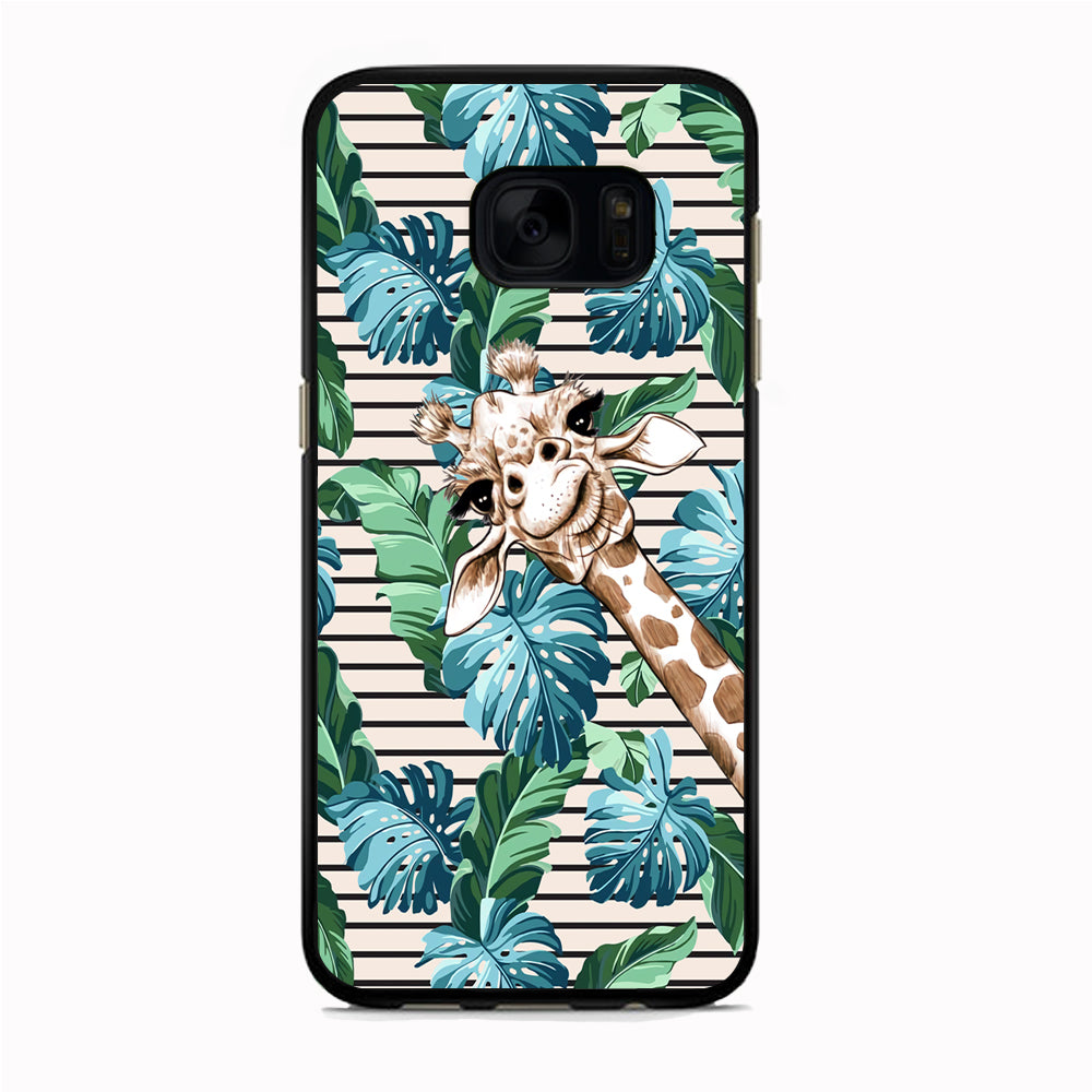 Giraffe Accost Samsung Galaxy S7 Case Rubber Black (2D Case)