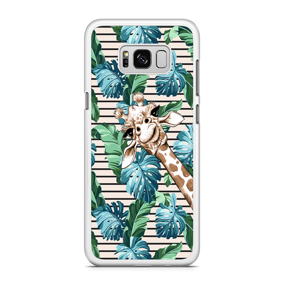 Giraffe Accost Samsung Galaxy S8 Plus Case Rubber White (2D Case)