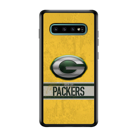 Green Bay Packers Abstract on The Wall Samsung Galaxy S10 Plus Case