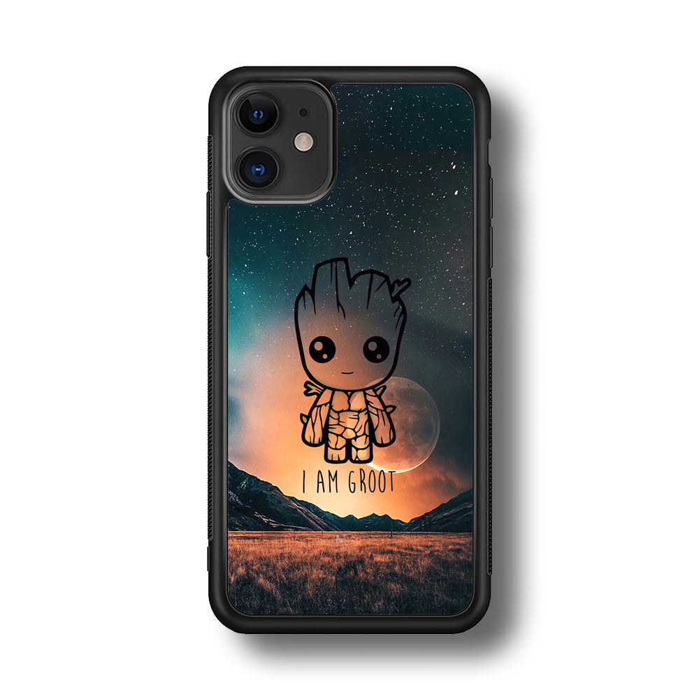 Groot Cute Silhouette Form iPhone 11 Case