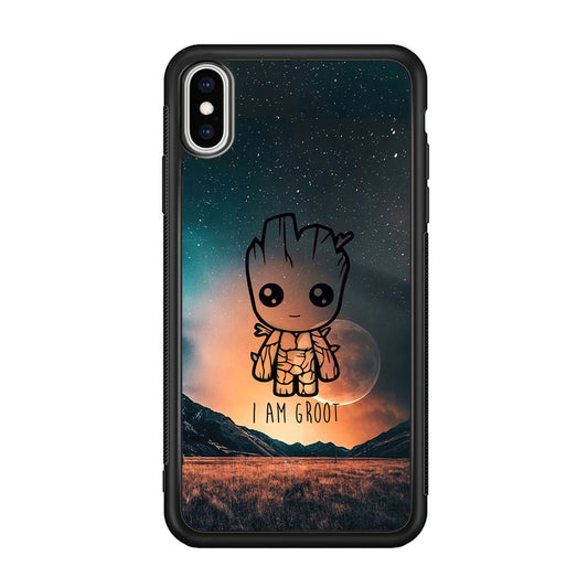 Groot Cute Silhouette Form iPhone X Case