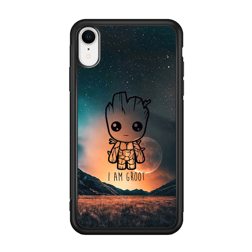 Groot Cute Silhouette Form iPhone XR Case