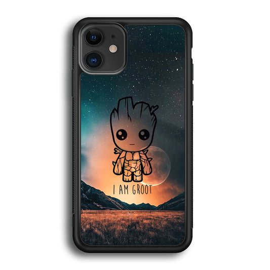 Groot Cute Silhouette Form iPhone 12 Case