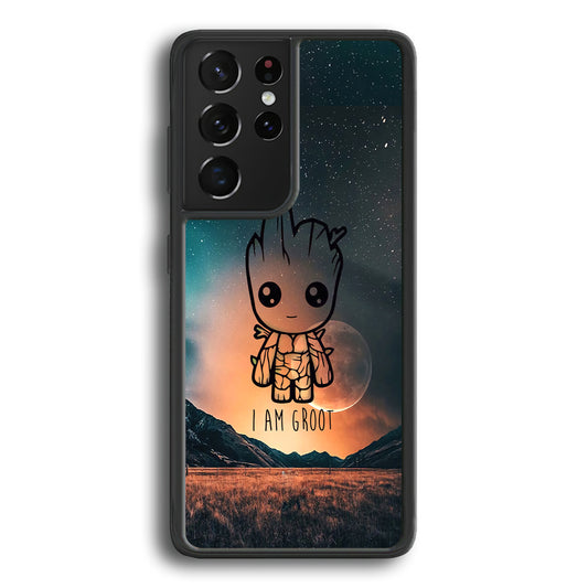 Groot Cute Silhouette Form Samsung Galaxy S21 Ultra Case