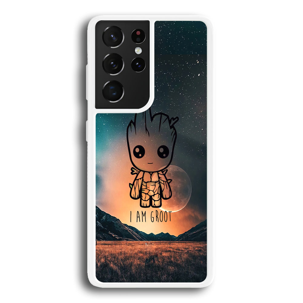 Groot Cute Silhouette Form Samsung Galaxy S21 Ultra Case