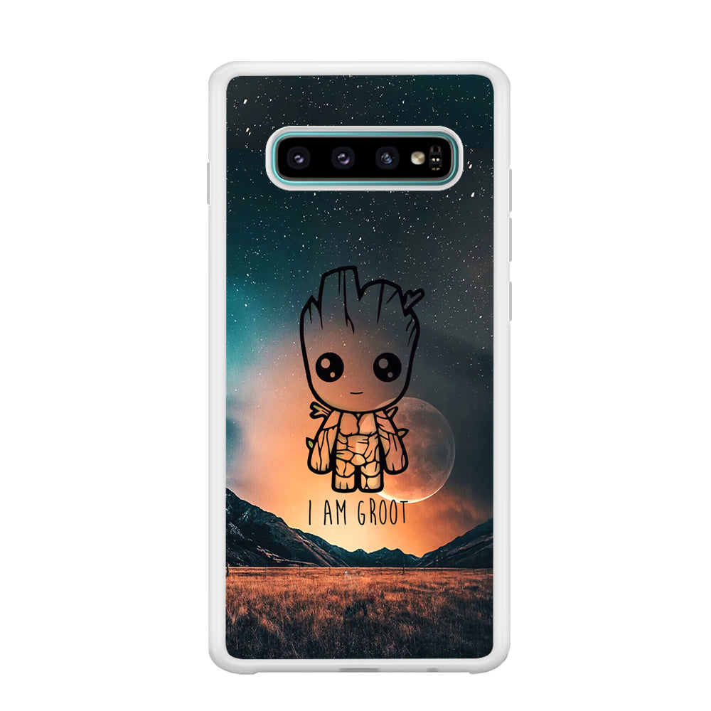 Groot Cute Silhouette Form Samsung Galaxy S10 Case