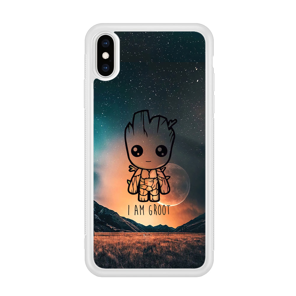 Groot Cute Silhouette Form iPhone X Case