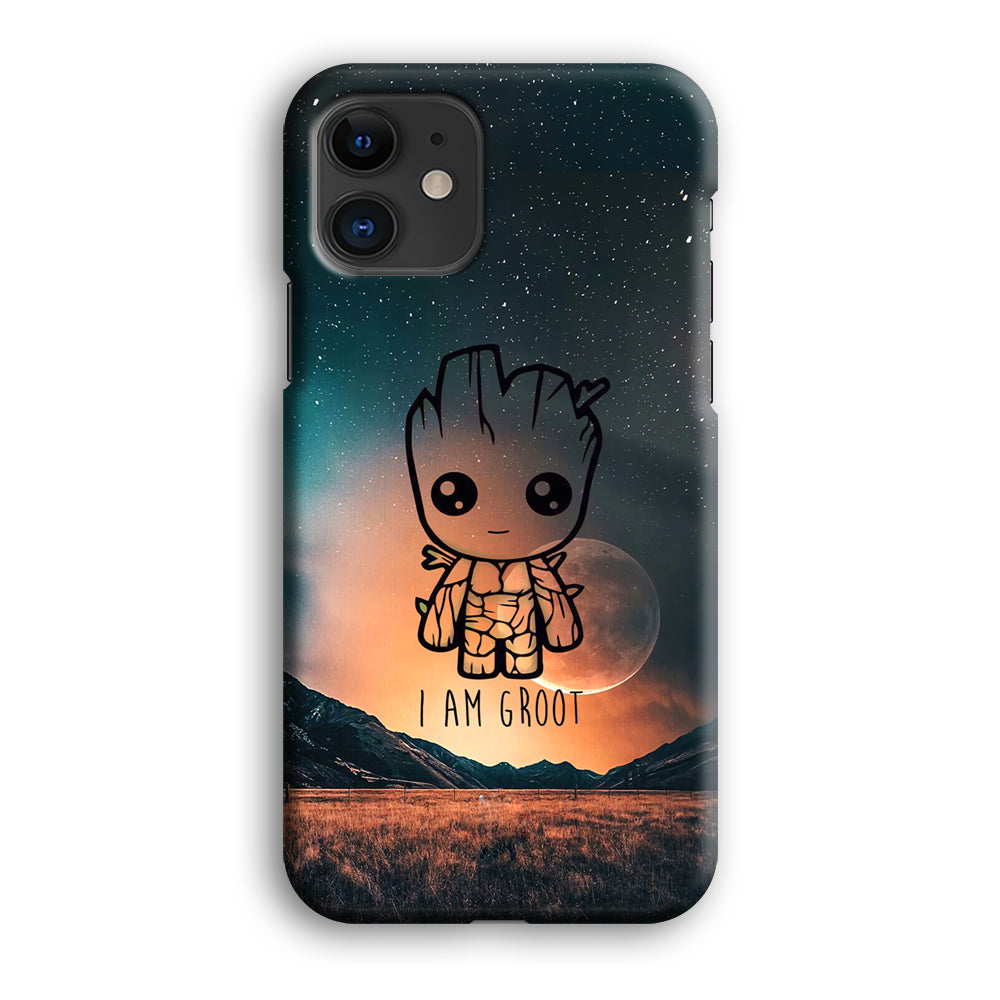 Groot Cute Silhouette Form iPhone 12 Case