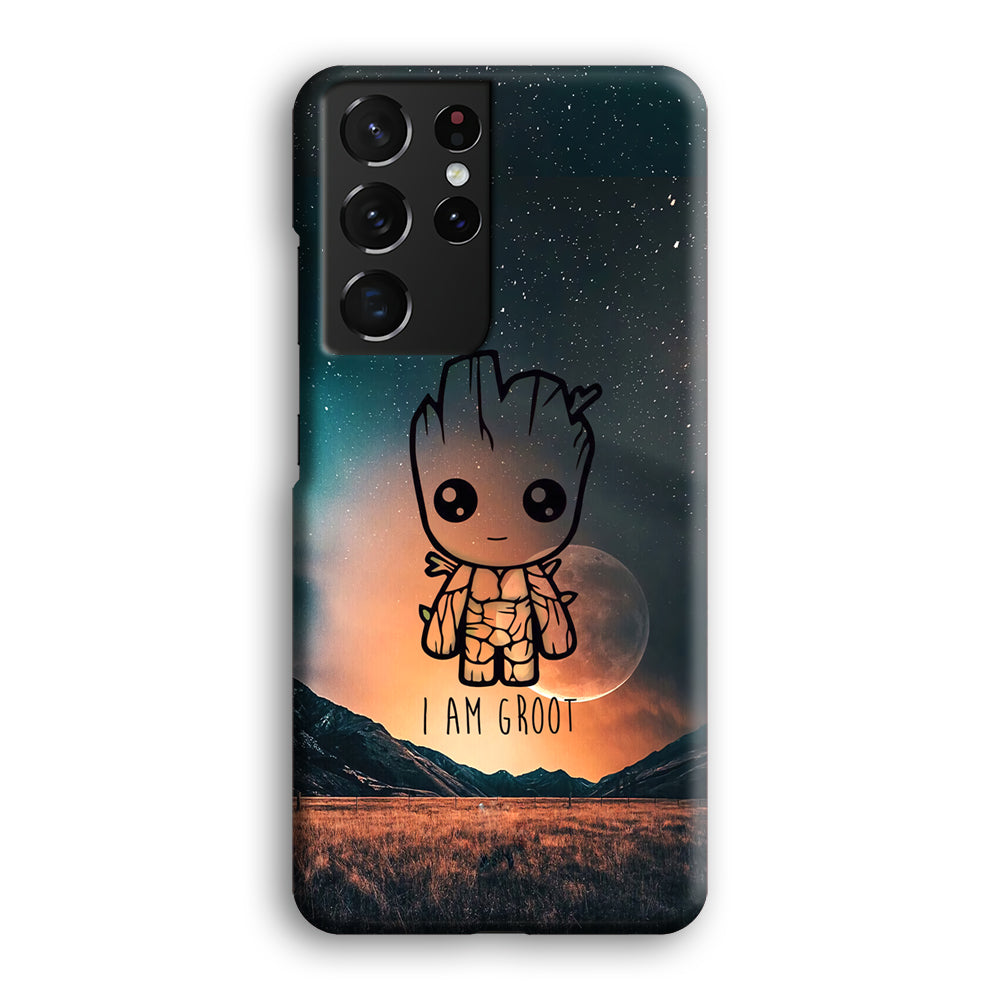 Groot Cute Silhouette Form Samsung Galaxy S21 Ultra Case