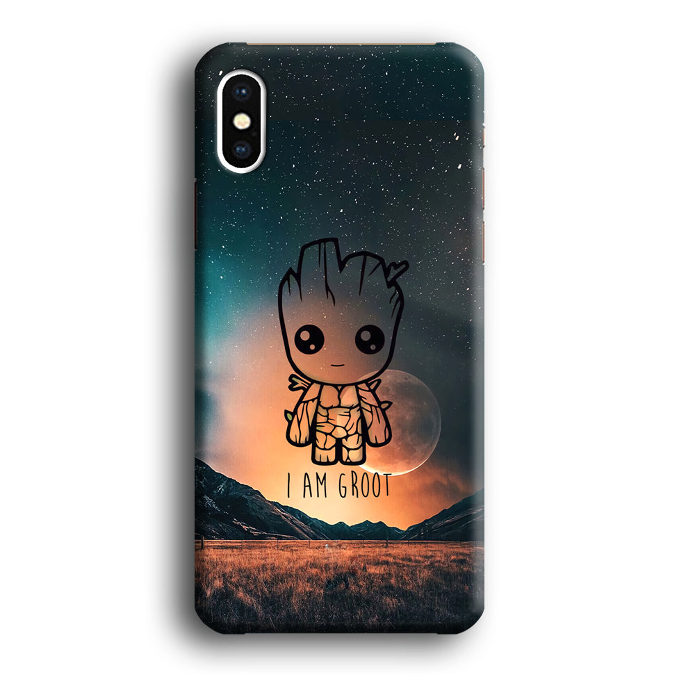 Groot Cute Silhouette Form iPhone X Case