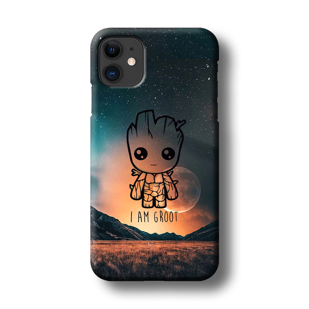 Groot Cute Silhouette Form iPhone 11 Case