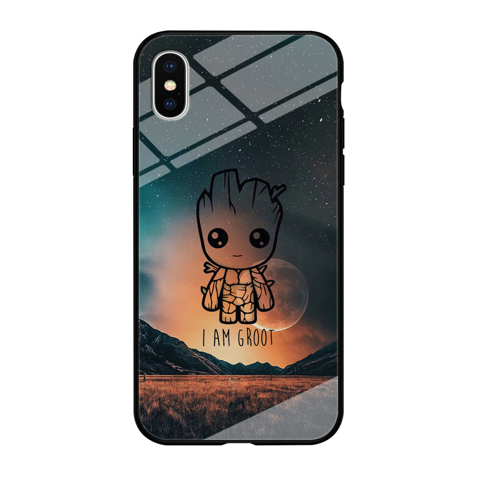 Groot Cute Silhouette Form iPhone X Case