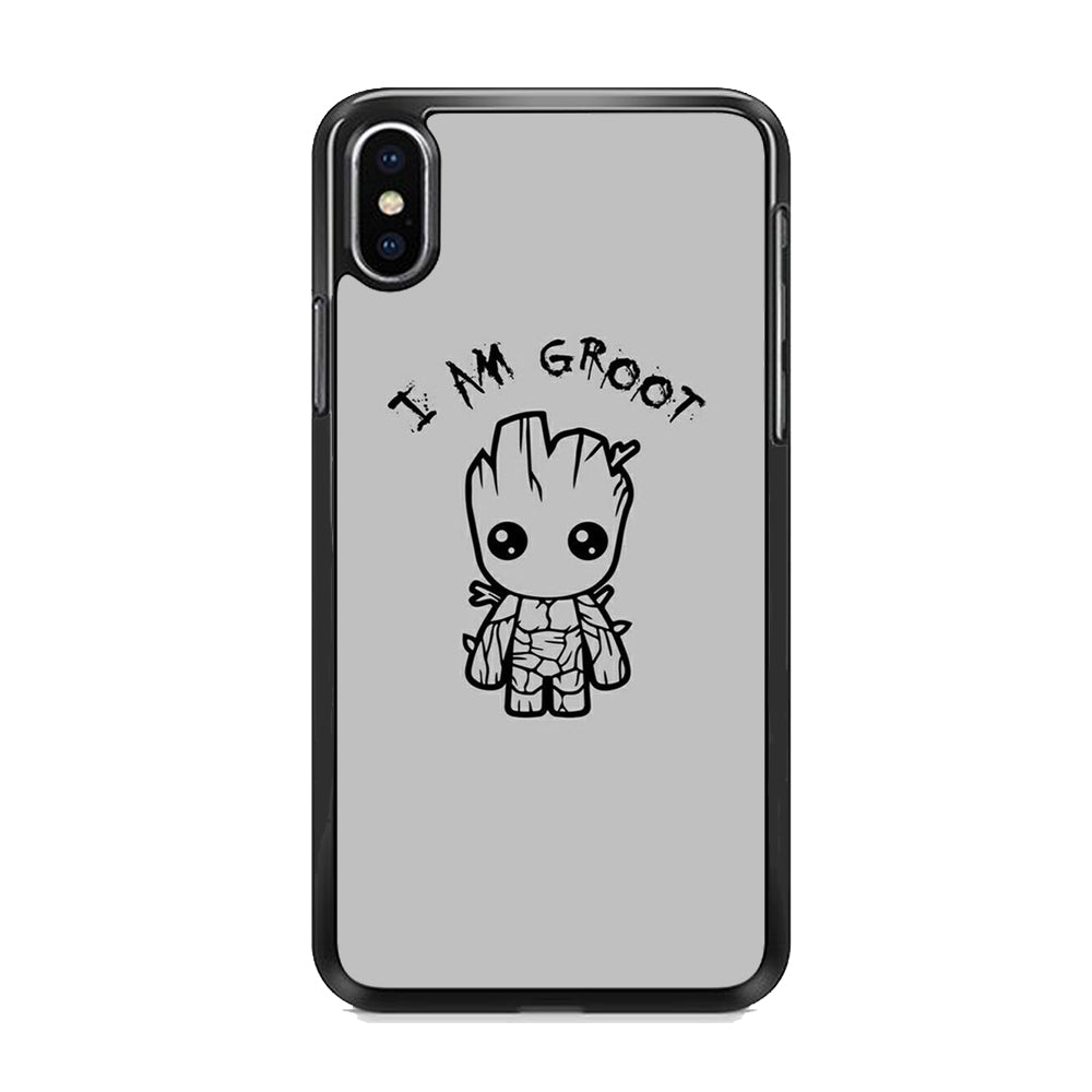 Groot Silver Paint iPhone X Case