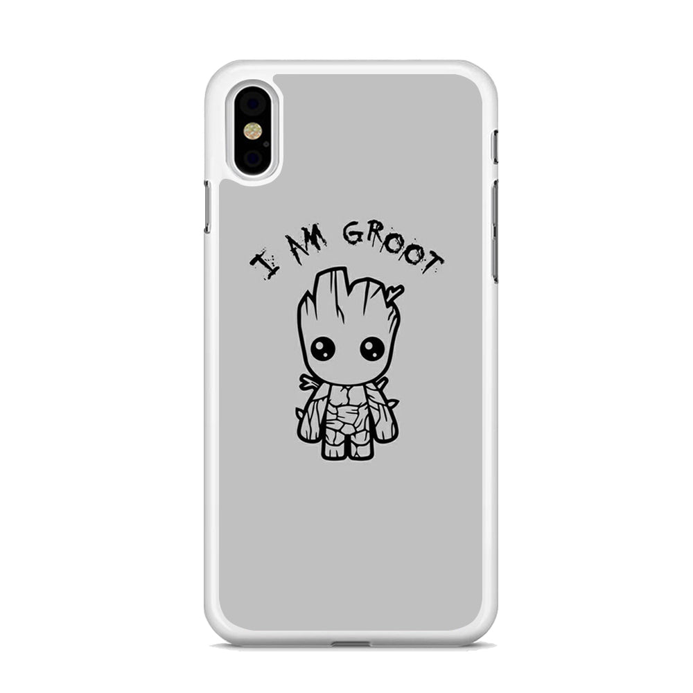 Groot Silver Paint iPhone X Case