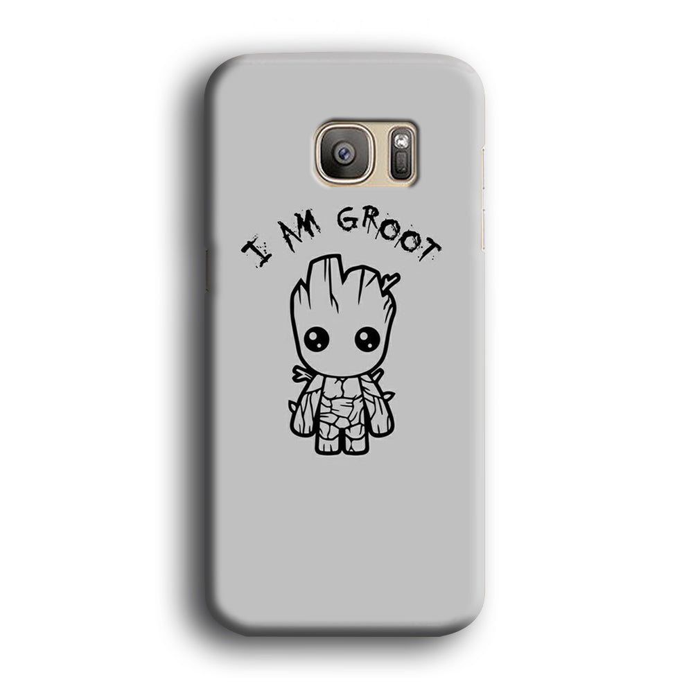 Groot Silver Paint Samsung Galaxy S7 Case