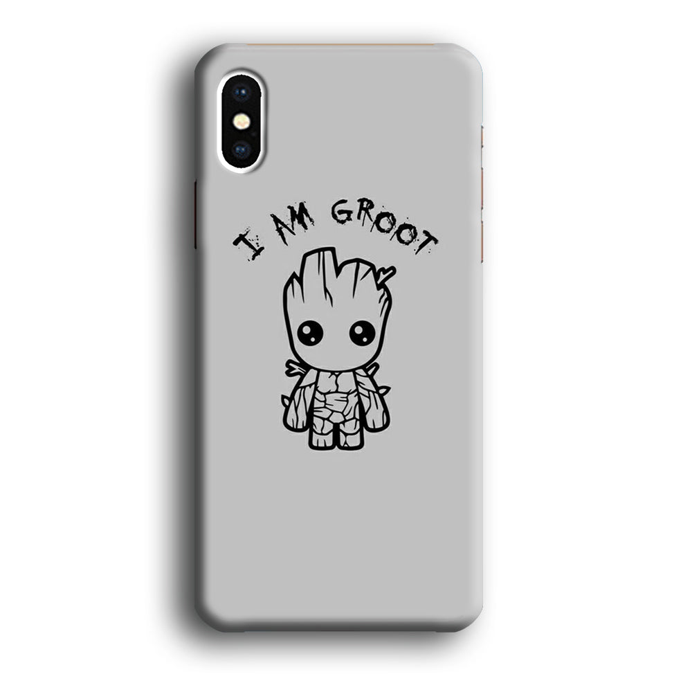 Groot Silver Paint iPhone X Case