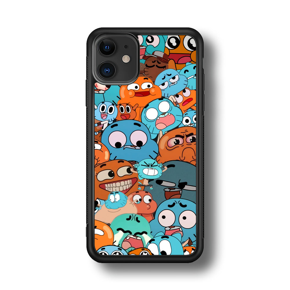 Gumball Expression iPhone 11 Case Rubber Black (2D Case)