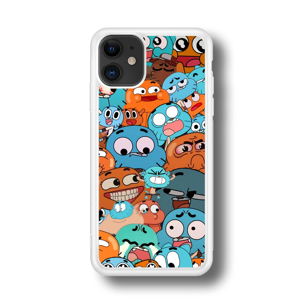 Gumball Expression iPhone 11 Case Rubber White (2D Case)