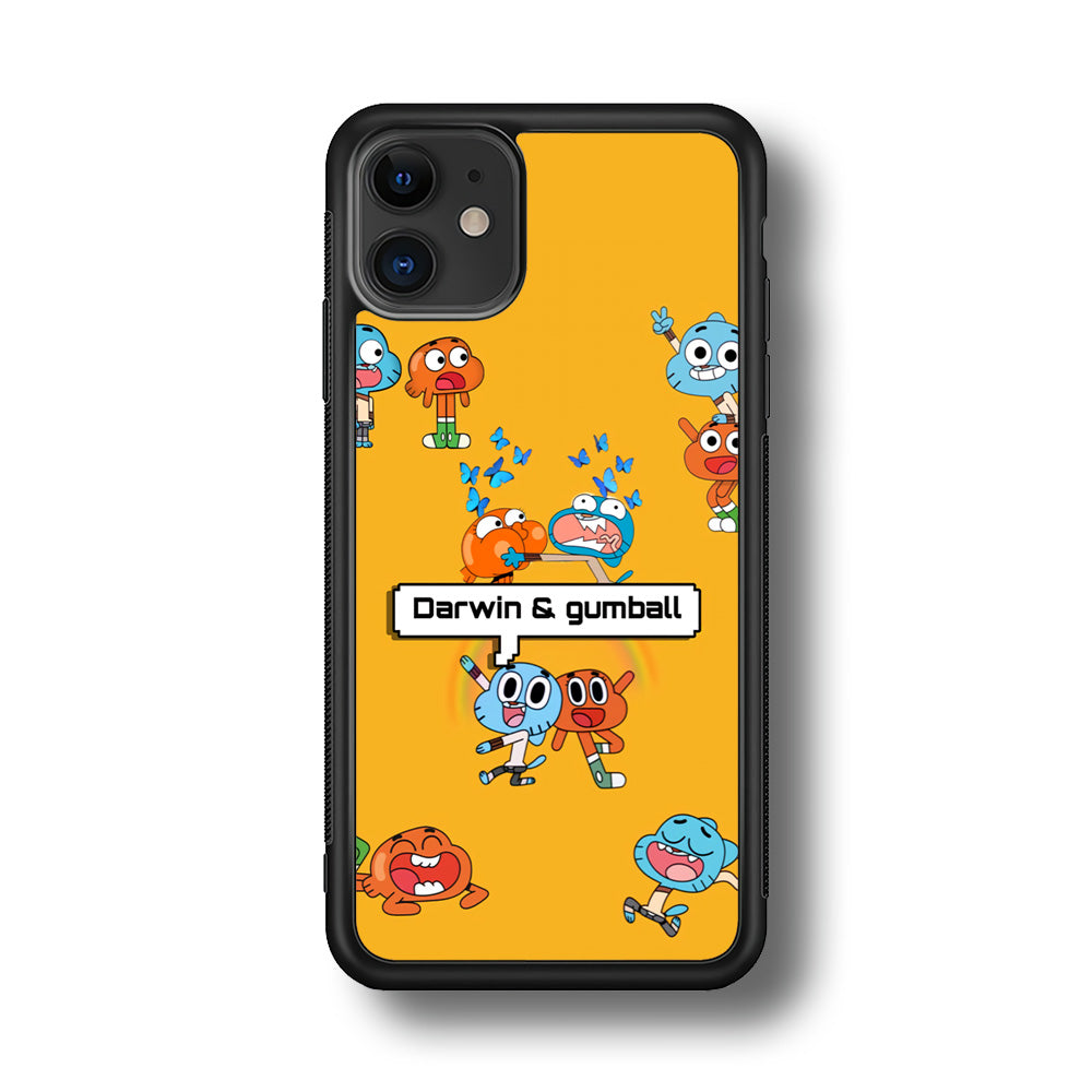 Gumball and Darwin iPhone 11 Case Rubber Black (2D Case)
