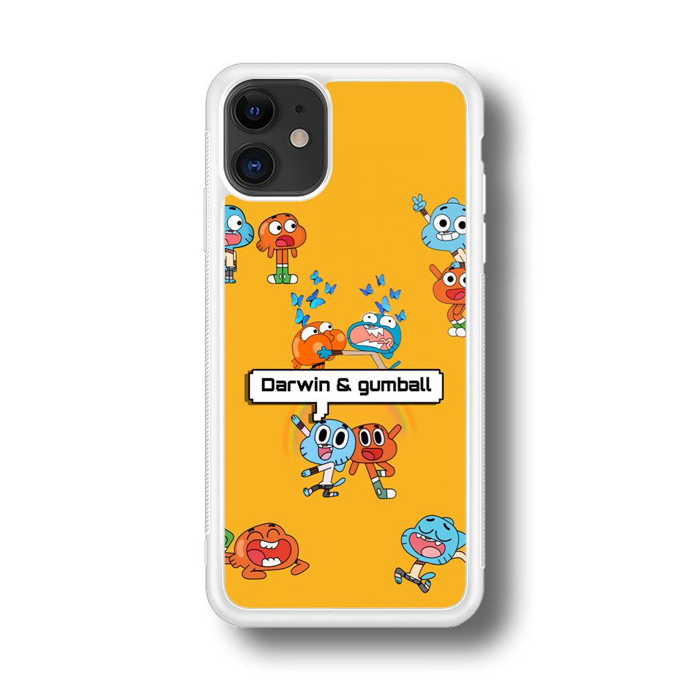 Gumball and Darwin iPhone 11 Case Rubber White (2D Case)