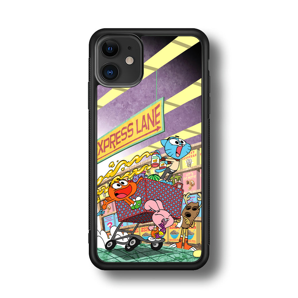 Gumball on Express Lane iPhone 11 Case Rubber Black (2D Case)