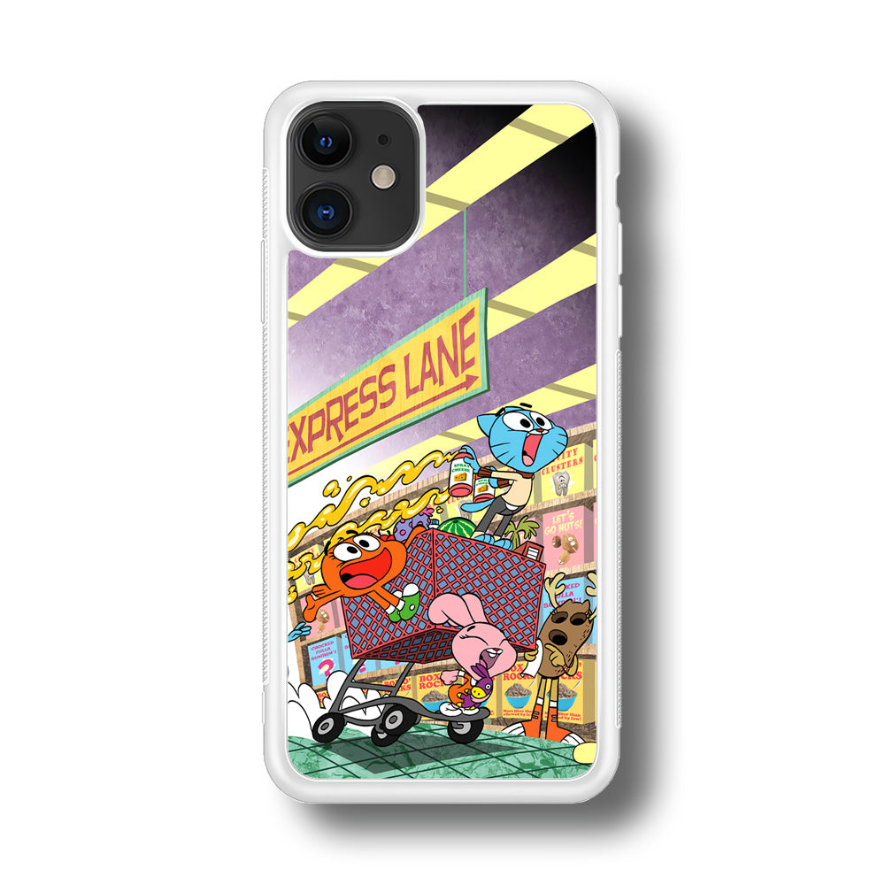 Gumball on Express Lane iPhone 11 Case Rubber White (2D Case)