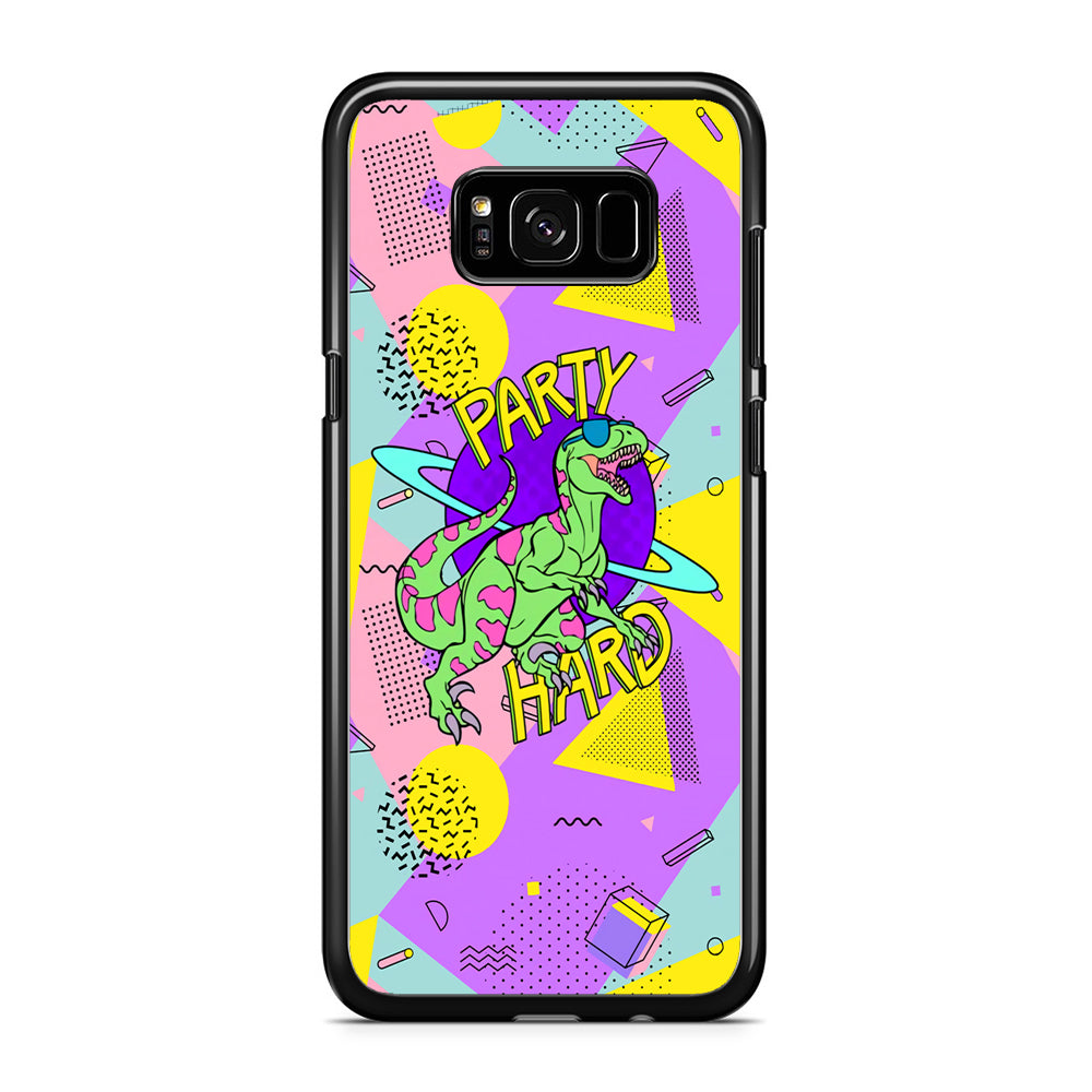 Hard Party with Dinosaur Samsung Galaxy S8 Plus Case Rubber Black (2D Case)