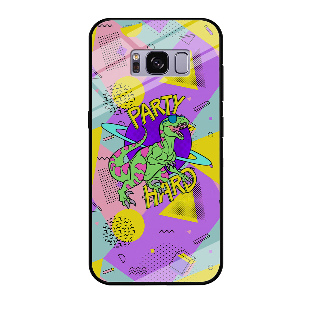 Hard Party with Dinosaur Samsung Galaxy S8 Plus Case Tempered Glass Case