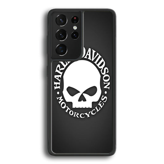 Harley Davidson Skull Grey Samsung Galaxy S21 Ultra Case