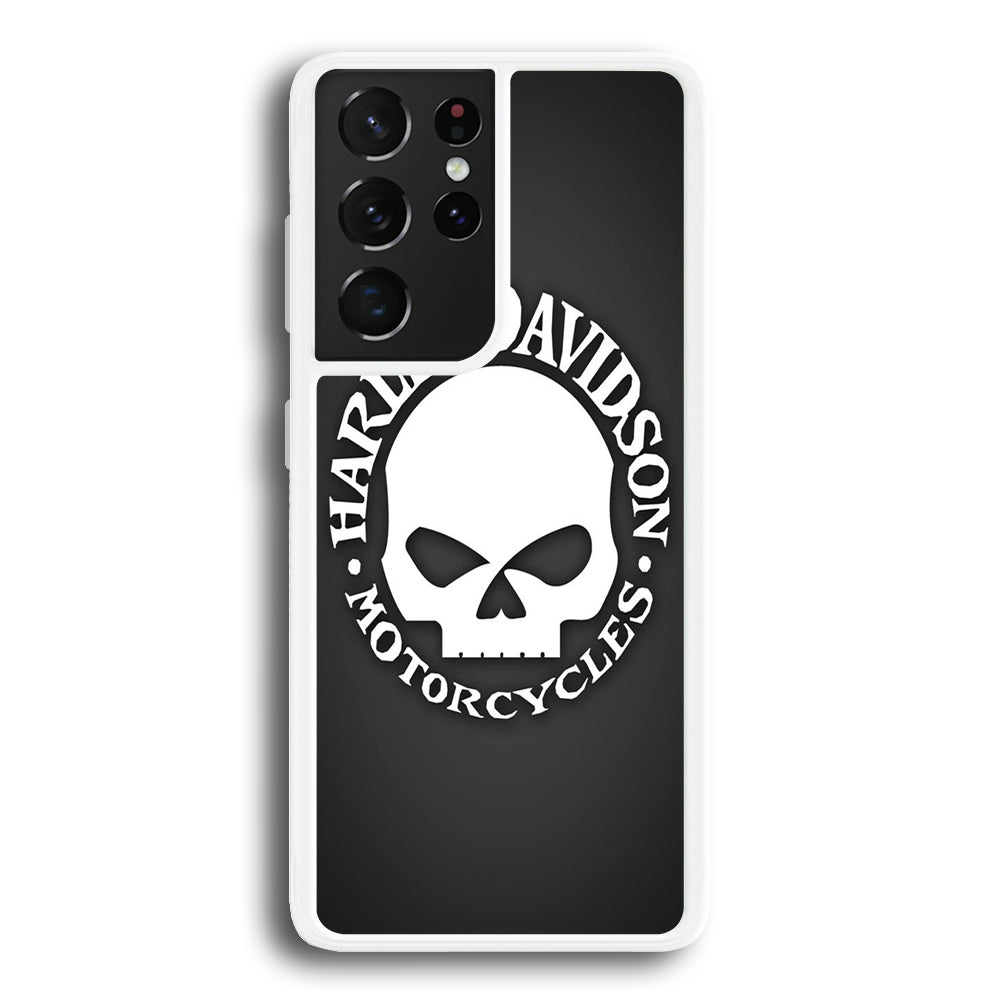 Harley Davidson Skull Grey Samsung Galaxy S21 Ultra Case