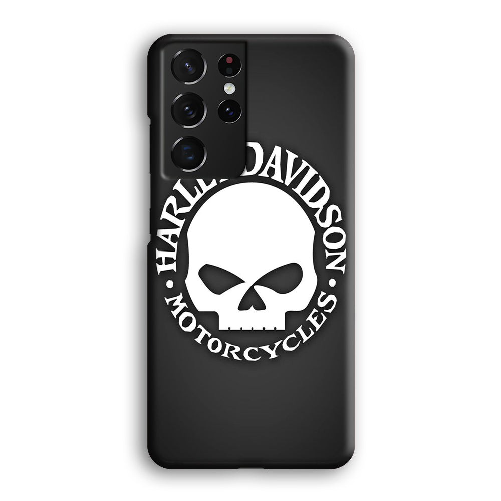 Harley Davidson Skull Grey Samsung Galaxy S21 Ultra Case