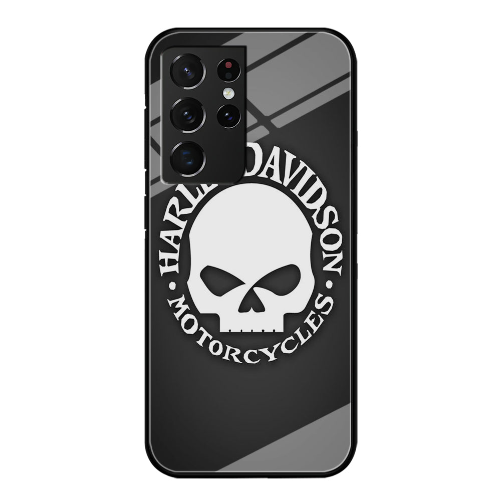 Harley Davidson Skull Grey Samsung Galaxy S21 Ultra Case