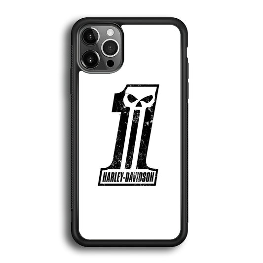 Harley Davidson White Number Skull iPhone 12 Pro Case