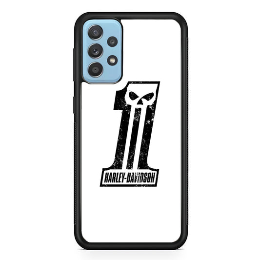 Harley Davidson White Number Skull Samsung Galaxy A52 Case