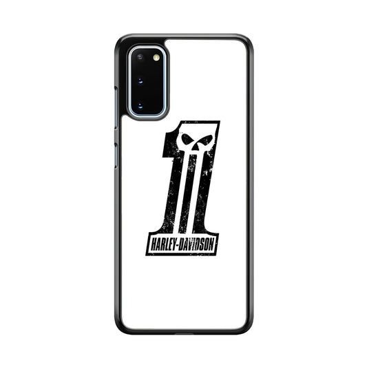 Harley Davidson White Number Skull Samsung Galaxy S20 Case