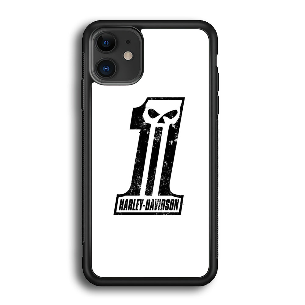 Harley Davidson White Number Skull iPhone 12 Case