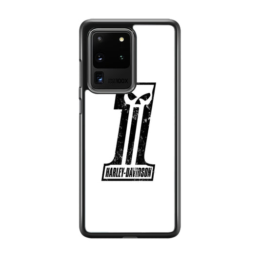 Harley Davidson White Number Skull Samsung Galaxy S20 Ultra Case