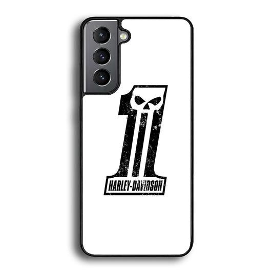 Harley Davidson White Number Skull Samsung Galaxy S21 Plus Case - Carneyforia