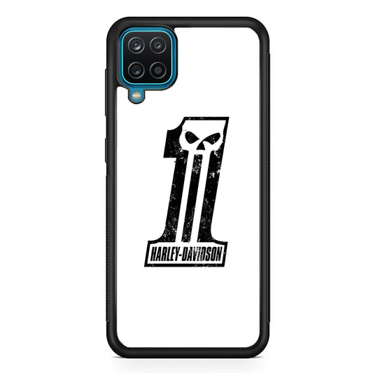 Harley Davidson White Number Skull Samsung Galaxy A12 Case