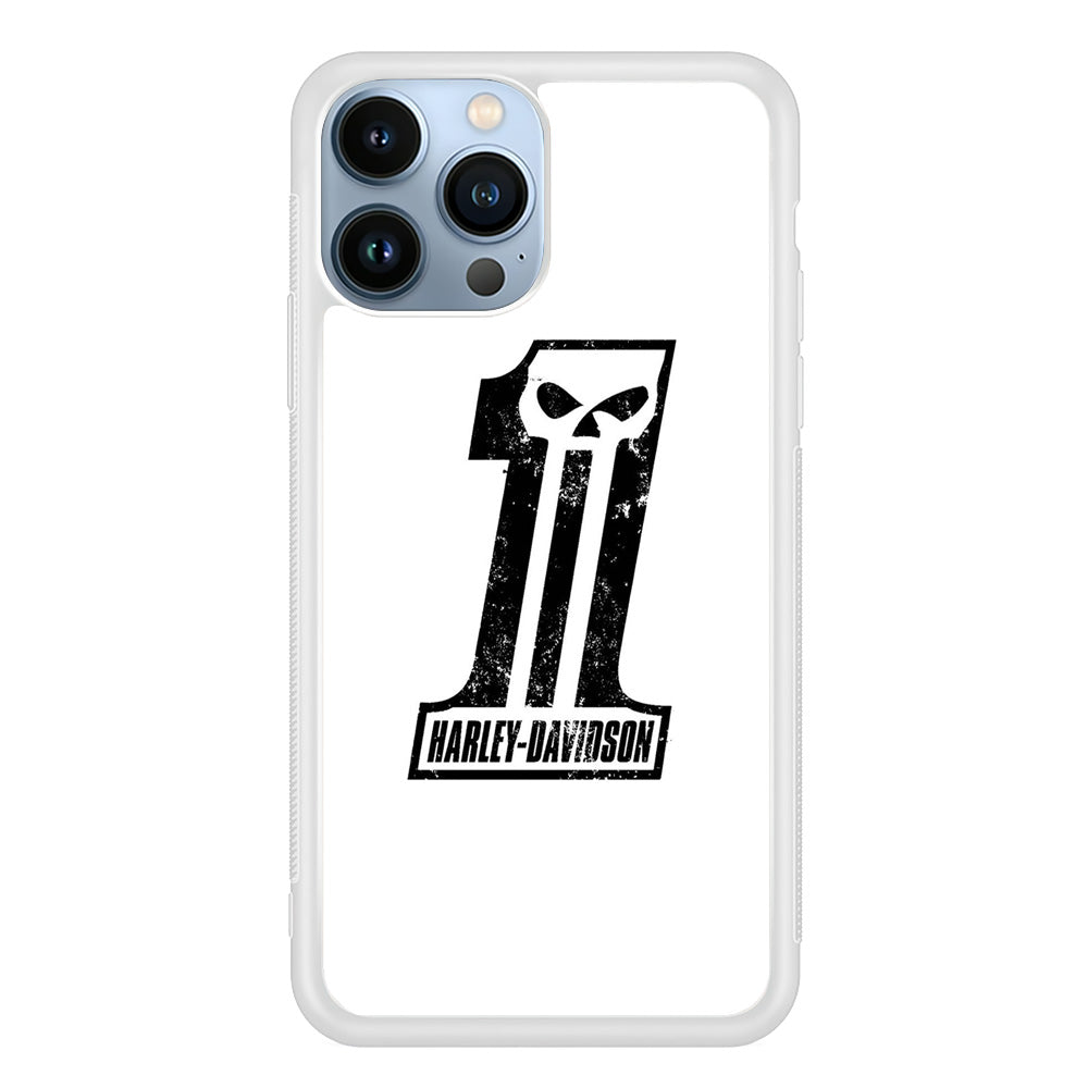 Harley Davidson White Number Skull iPhone 13 Pro Max Case