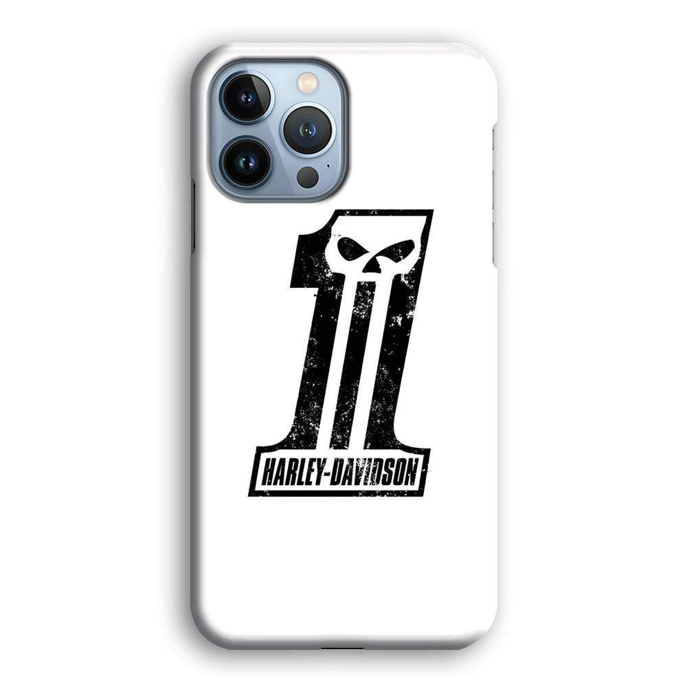 Harley Davidson White Number Skull iPhone 13 Pro Max Case