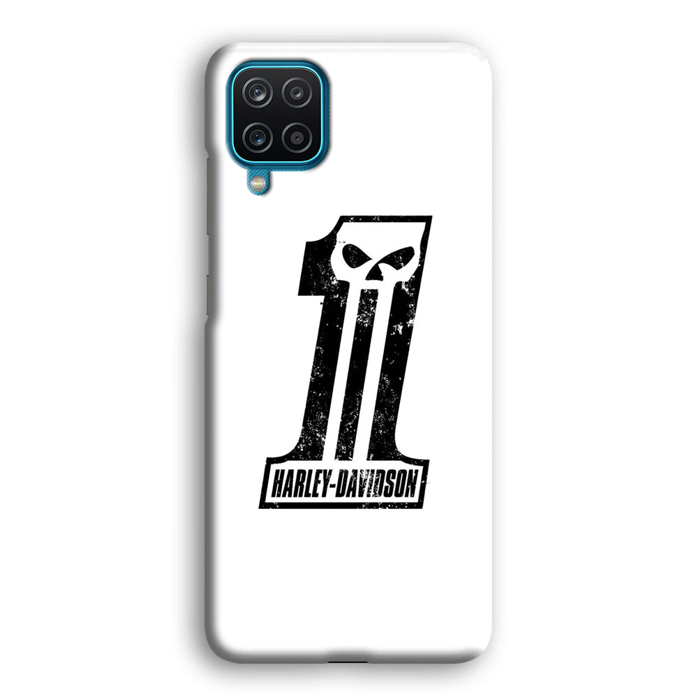 Harley Davidson White Number Skull Samsung Galaxy A12 Case