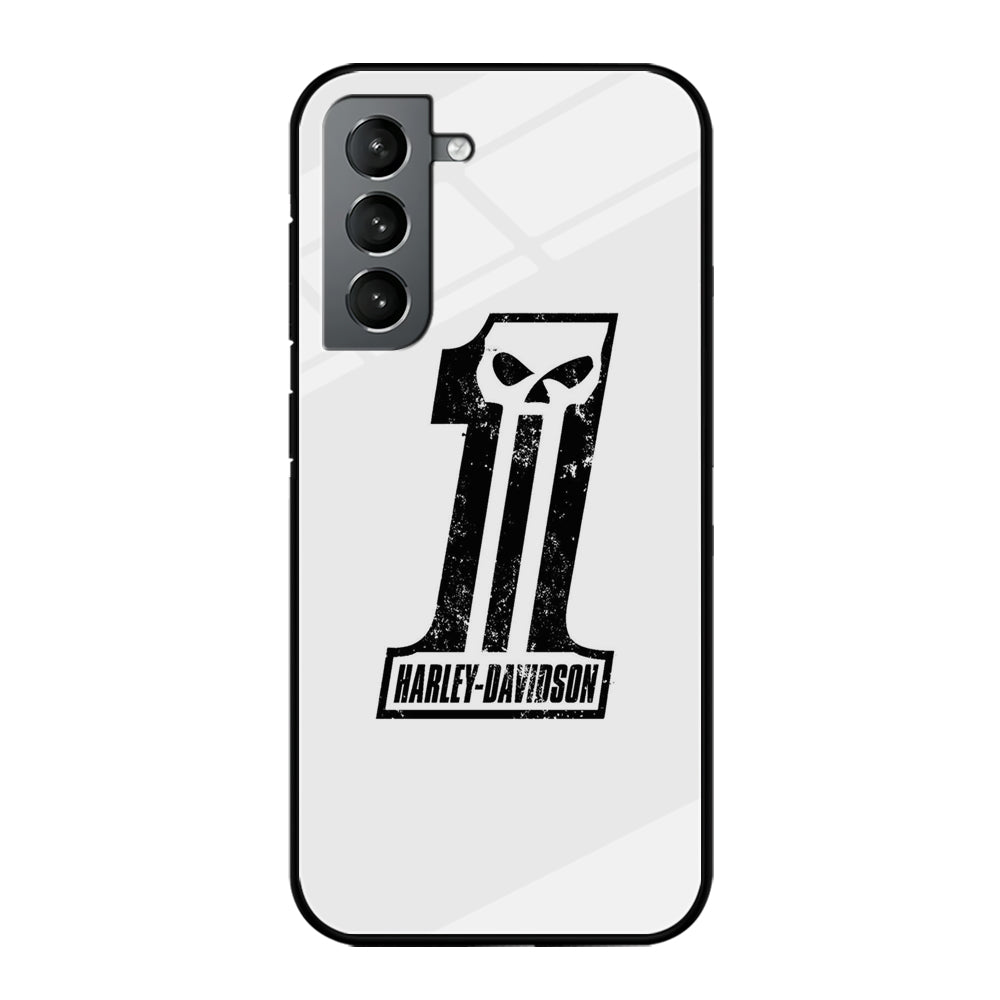 Harley Davidson White Number Skull Samsung Galaxy S21 Case