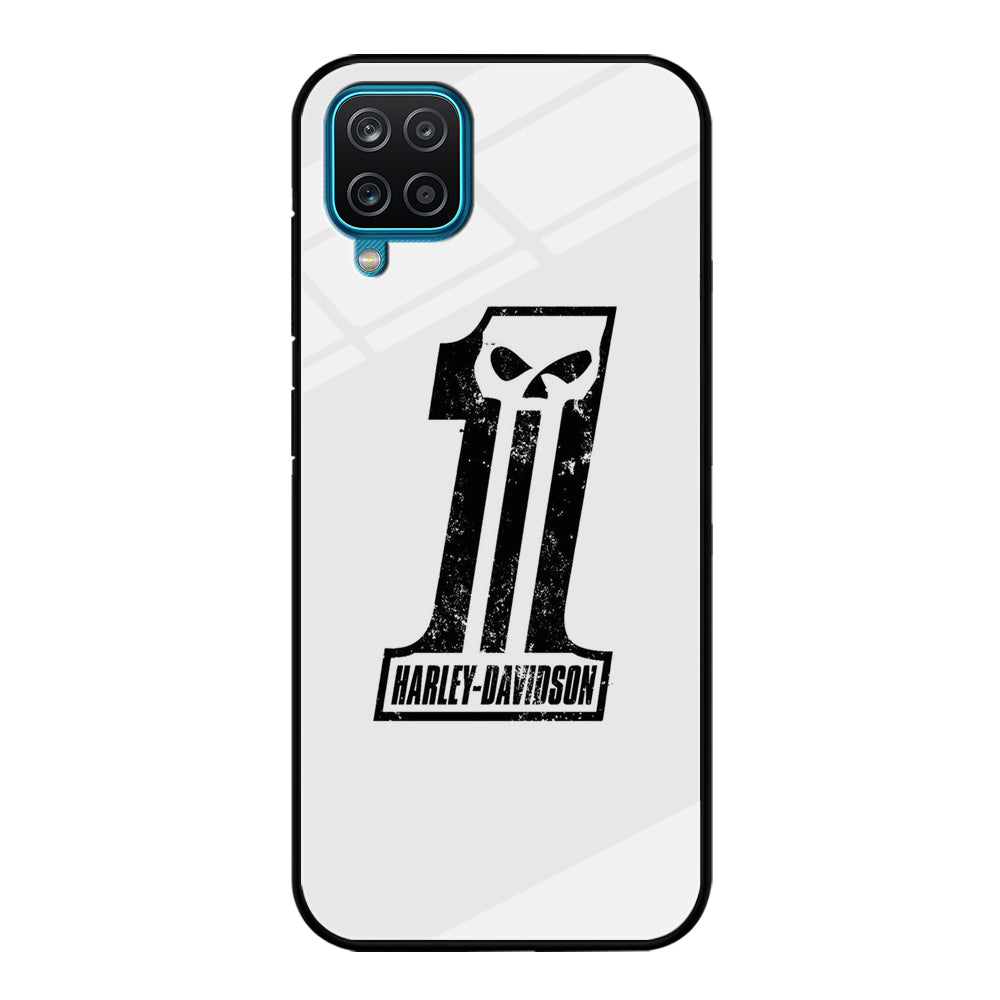 Harley Davidson White Number Skull Samsung Galaxy A12 Case