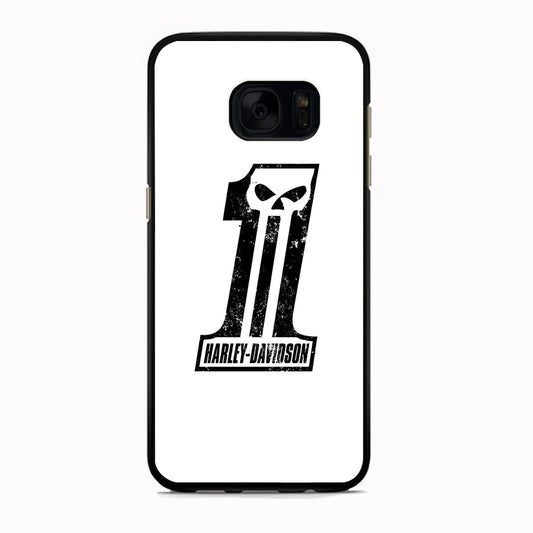 Harley Davidson White Number Skull Samsung Galaxy S7 Edge Case