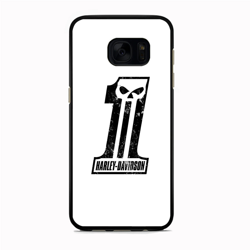 Harley Davidson White Number Skull Samsung Galaxy S7 Case