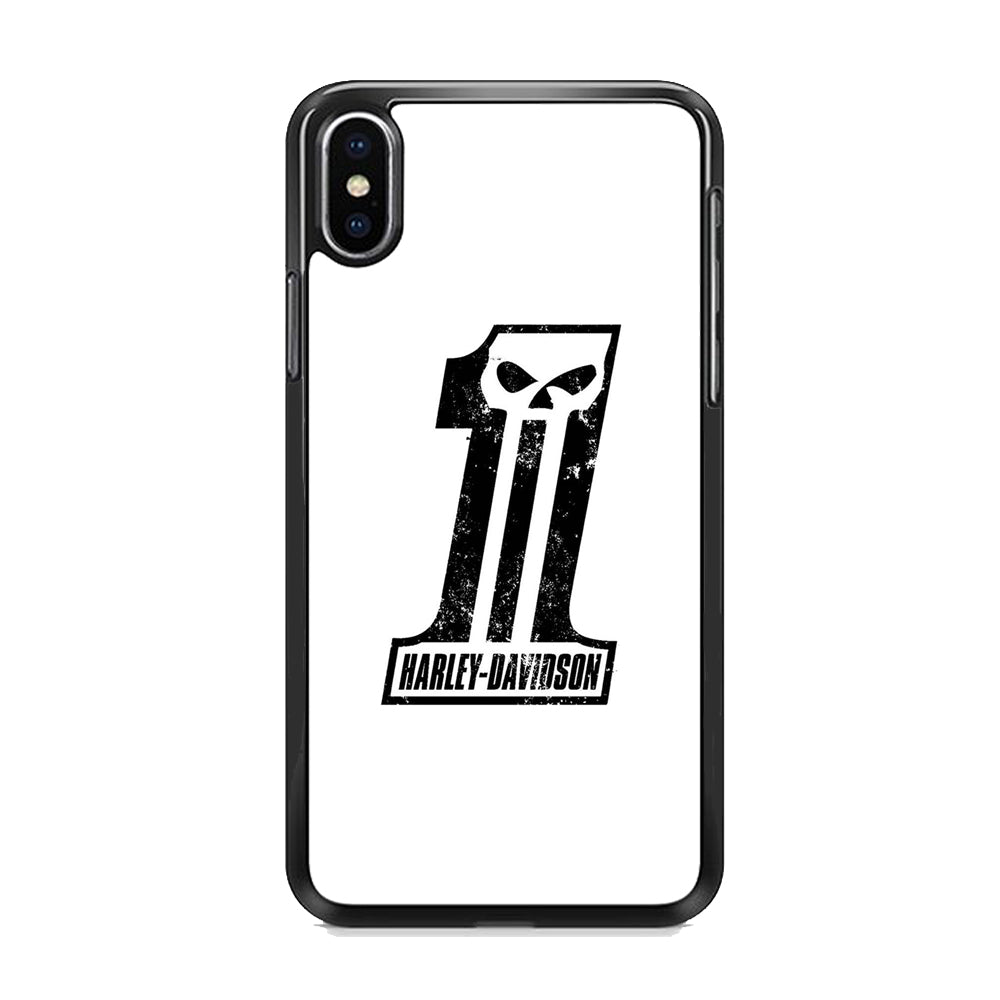 Harley Davidson White Number Skull iPhone X Case