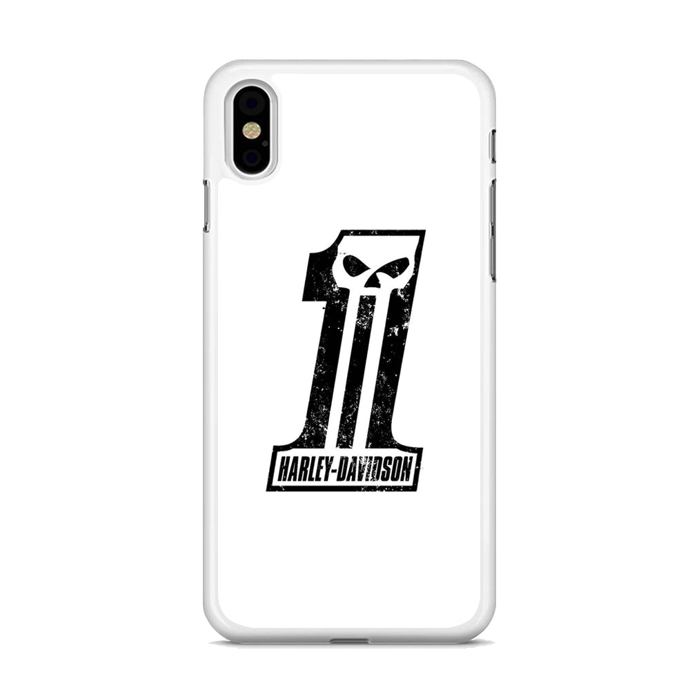 Harley Davidson White Number Skull iPhone X Case