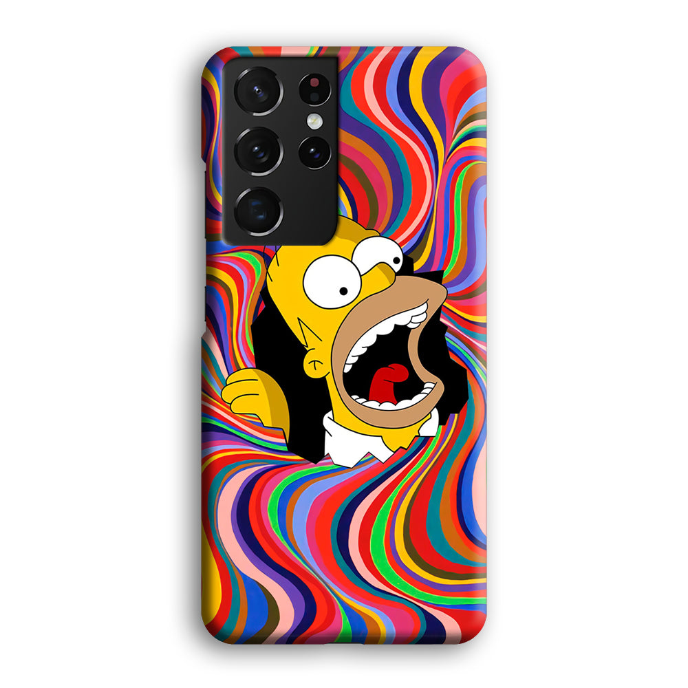 Homer Simpson Screaming Forward Samsung Galaxy S21 Ultra Case